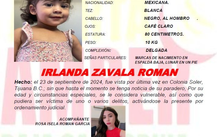 Alerta Amber de Irlanda y Kaylania Zavala Román