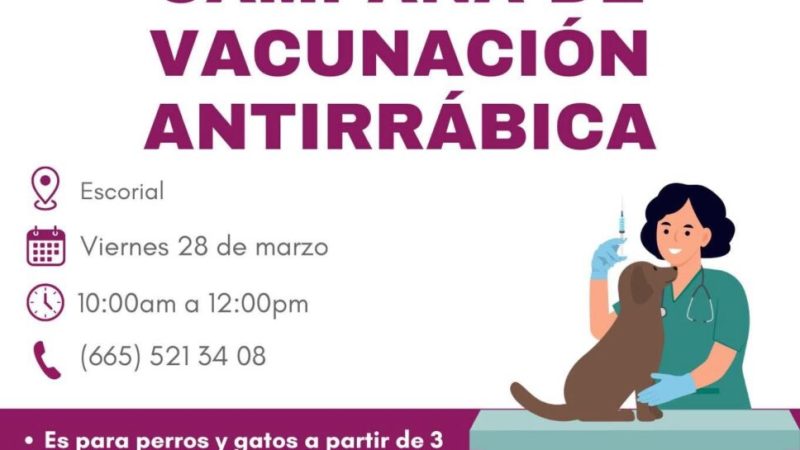 Invita Gobierno de Tecate a Jornada de Vacunación Antirrábica en Escorial