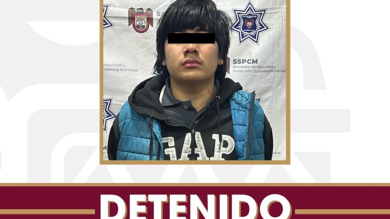 Detiene Policía Municipal a asaltante armado tras alerta del aplicativo Botón Morado