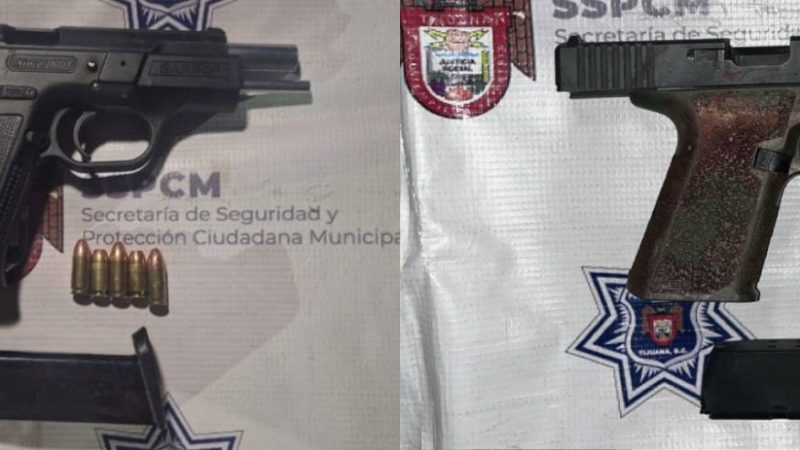 Rápida atención de la Policía Municipal permite la detención de cuatro individuos armados