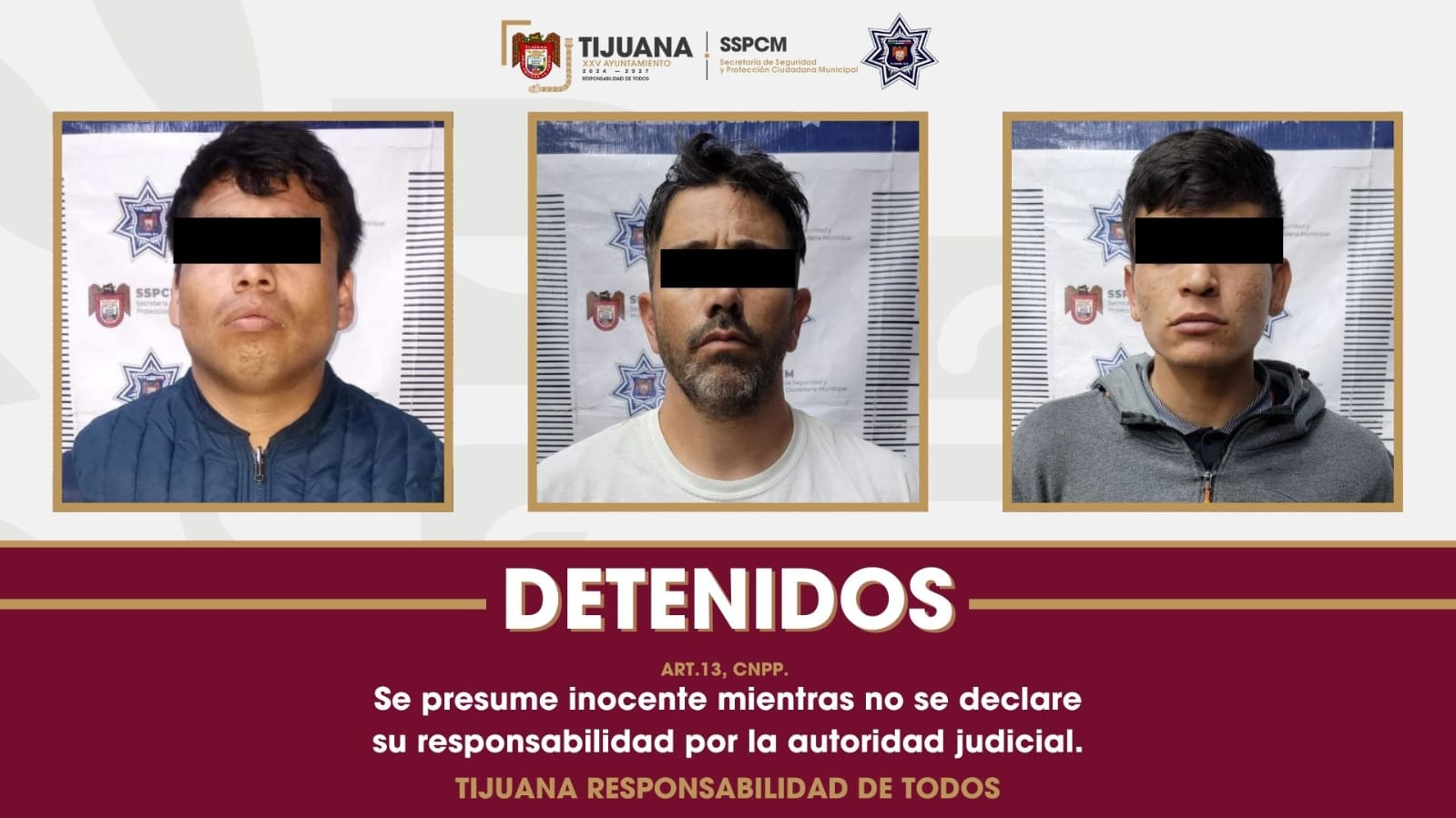 Asegura Policía Municipal a tres personas con órdenes de aprehensión durante patrullajes preventivos