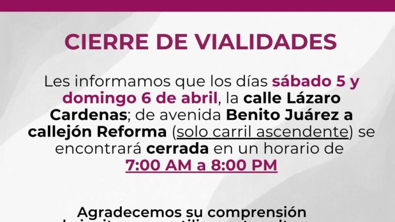 Cierre temporal de vialidades en Tecate