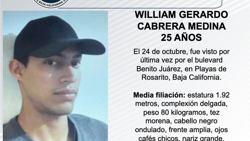 Pesquisa de William Gerardo Cabrera Medina de 25 años de edad