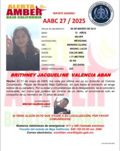 Alerta Amber Baja California de Brithney Jacqueline y Brayan Valencia Aban