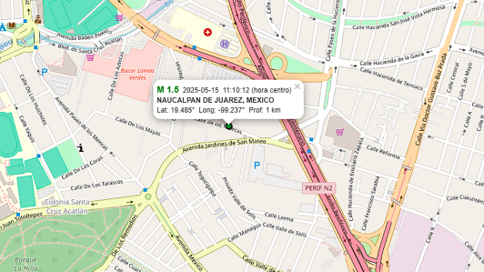 Dos microsismos magnitud 1.5 se registraron en Naucalpan