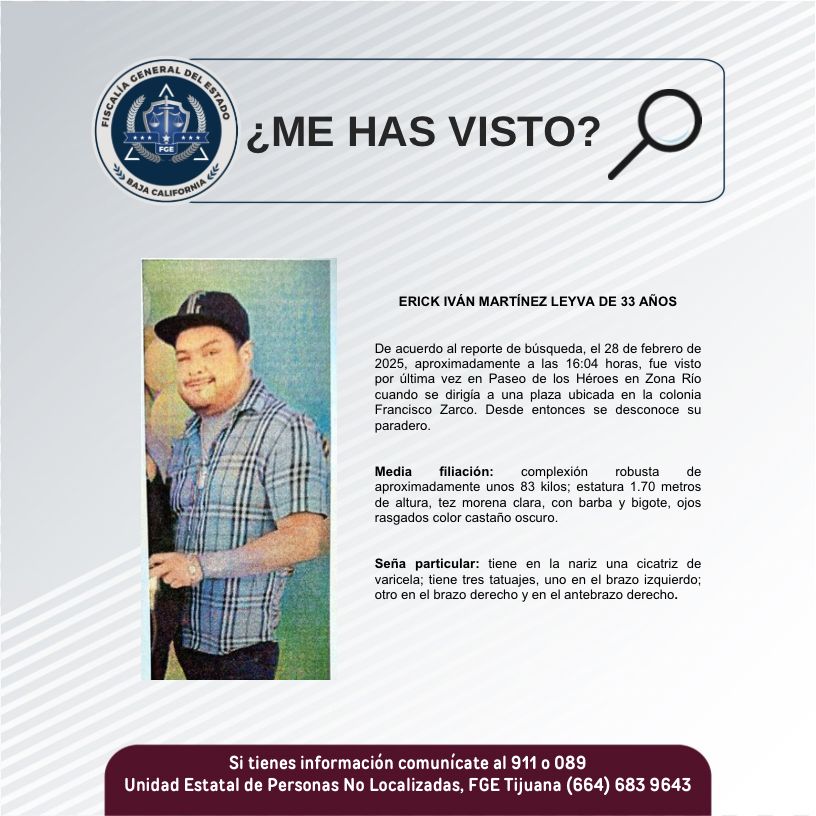 Pesquisa de Erick Iván Martínez Leyva de 33 años