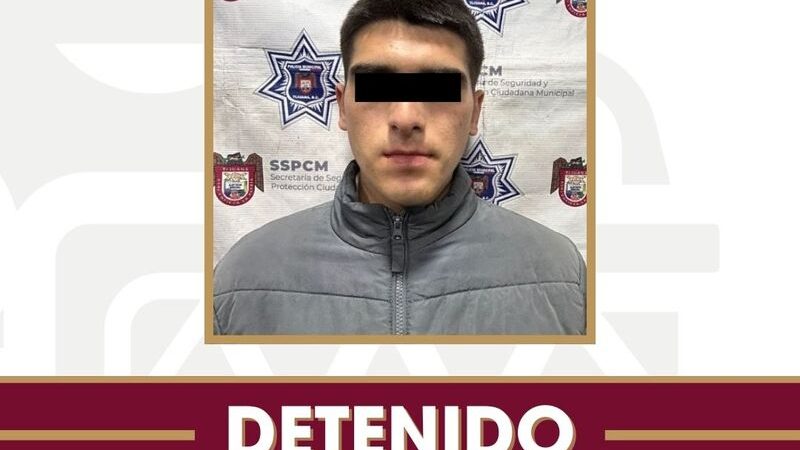 Asegura Policía Municipal a presunto responsable de robos con violencia en la colonia El Tecolote