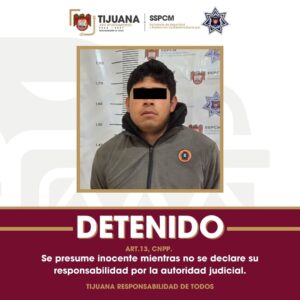 Detiene la Policía Municipal de Tijuana a generador de violencia en patrullaje preventivo