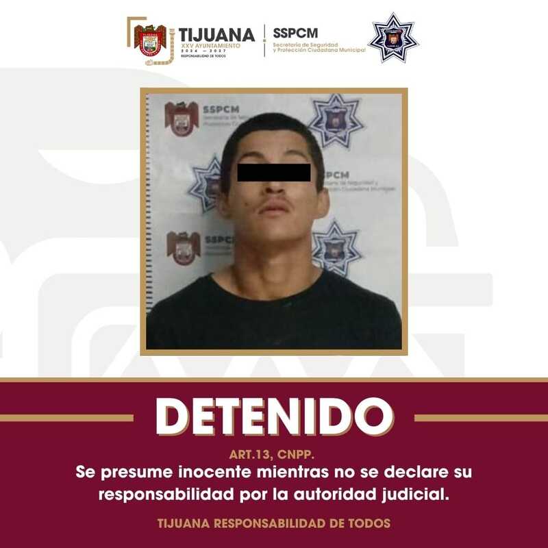 Detiene Policía Municipal de Tijuana a sujeto tras agredir a una mujer en la vía pública