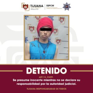 Detiene la Policía Municipal de Tijuana a sujeto con droga y posible vínculo con abandono de cadáver