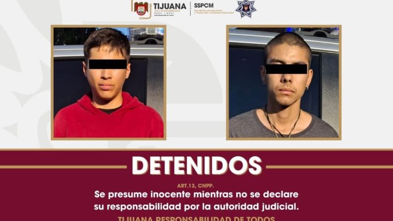 Asegura Policía Municipal a dos presuntos responsables de colocar manta con amenazas