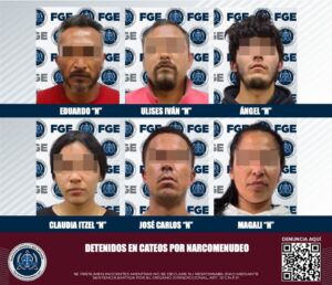 Detiene la FGE a seis personas en cateos contra narcomenudeo