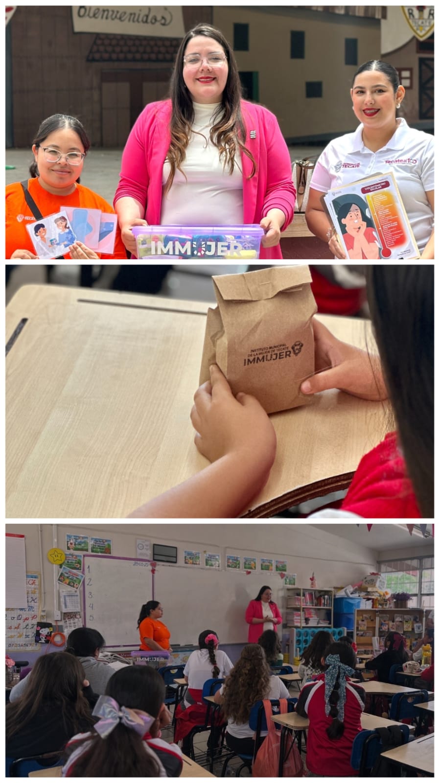 IMMUJER impulsa la salud menstrual con entrega de insumos en primaria Padre Kino