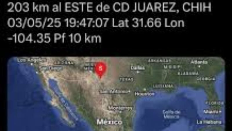 Sismo de magnitud 5.8 sacude Ciudad Juárez sin causar daños