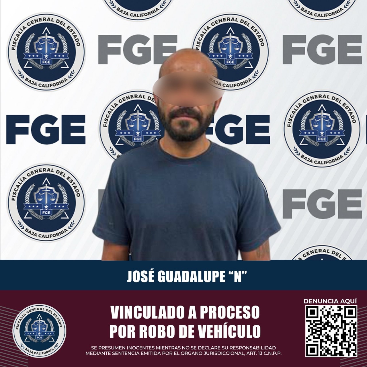 Obtiene la FGE vinculación a proceso para imputado por robo equiparado de vehículo de motor