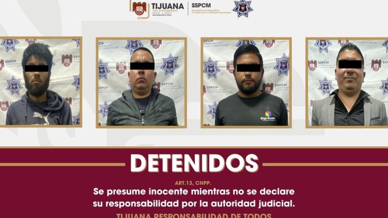 Asegura Policía Municipal a cuatro personas con armas y droga como resultado del reforzamiento de la vigilancia en zonas prioritarias