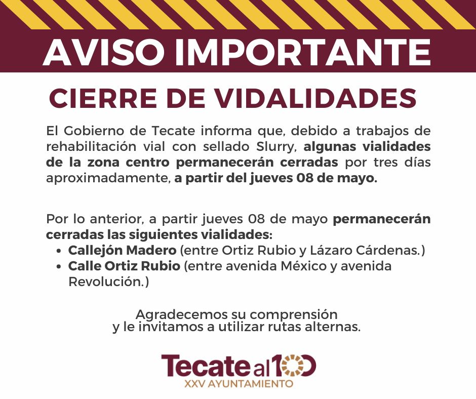 Arrancará rehabilitación vial con sellado slurry en Tecate