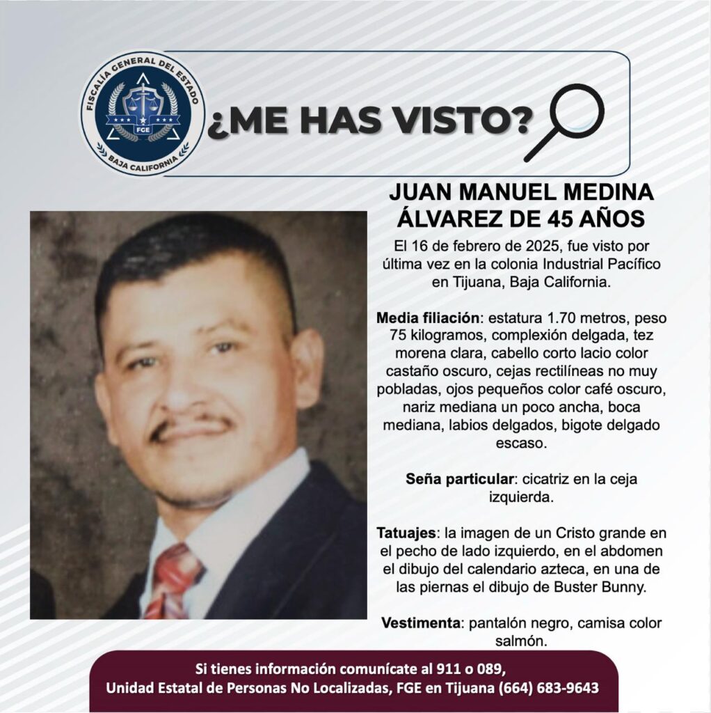 Pesquisa de Juan Manuel Medina Álvarez de 45 años de edad