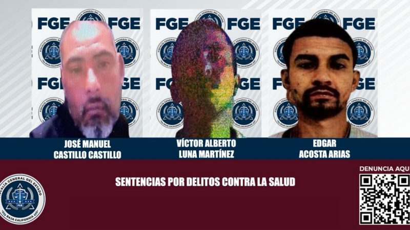 Reciben sentencia tres imputados por delitos contra la salud