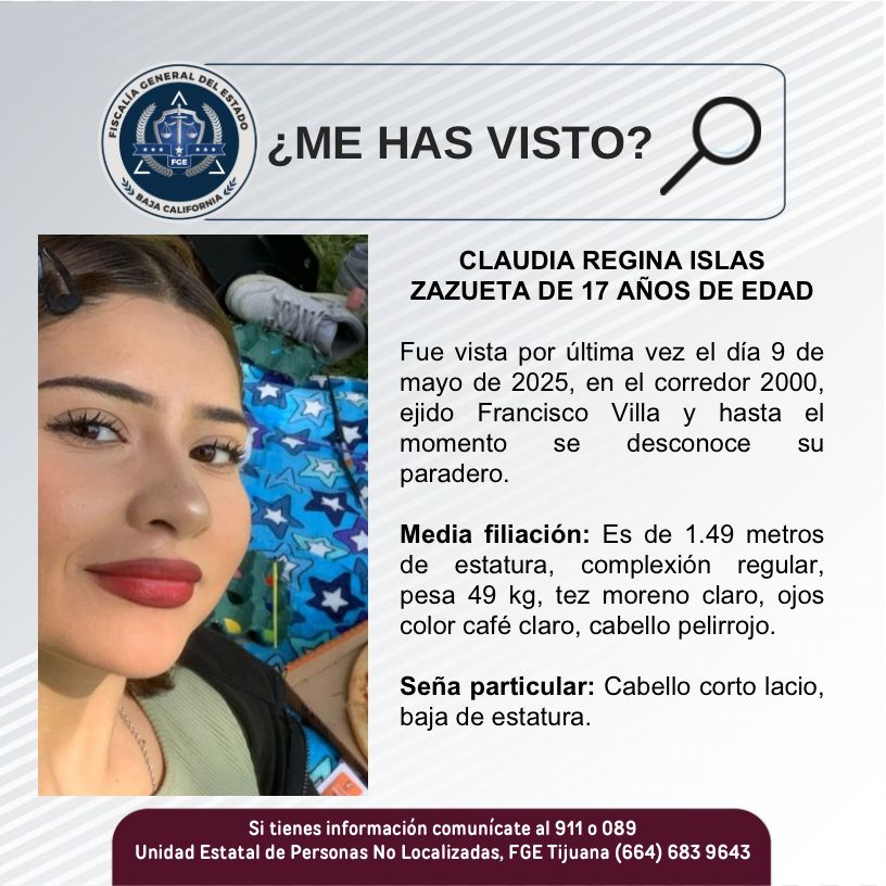Pesquisa de Claudia Regina Islas Zazueta de 17 años de edad