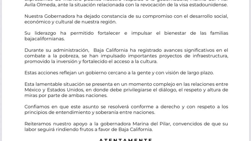 Presidentes municipales de Baja California cierran filas en respaldo a Marina del Pilar