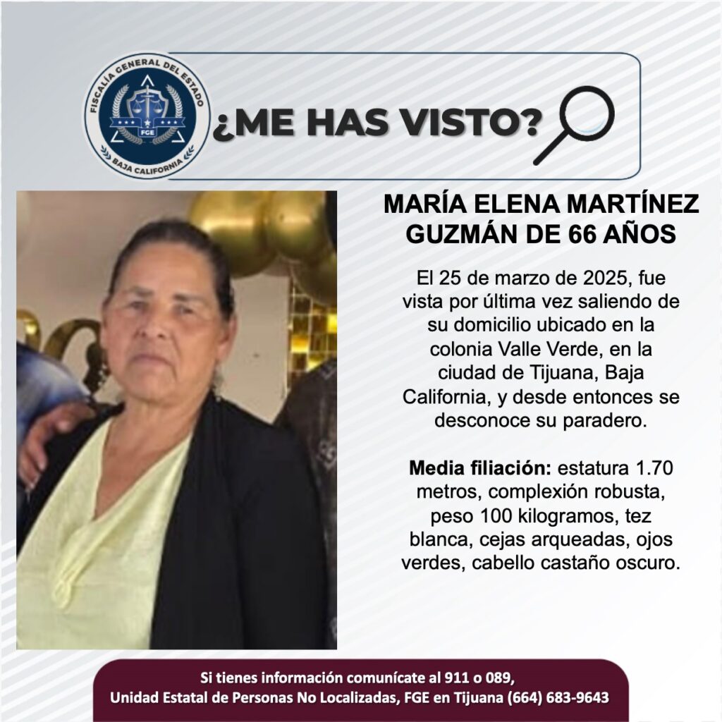Pesquisa de María Elena Martínez Guzmán de 66 años de edad