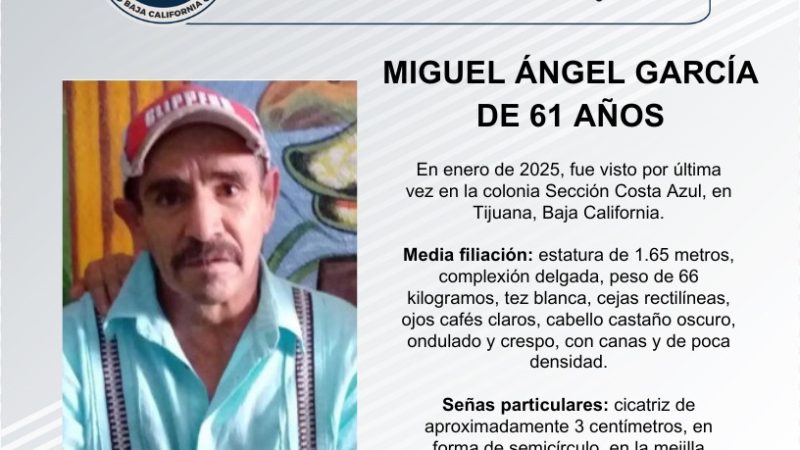 Pesquisa de Miguel Ángel García de 61 años de edad
