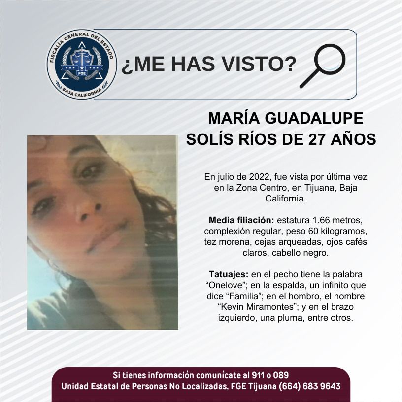 Pesquisa de María Guadalupe Solís Rios de 27 años de edad