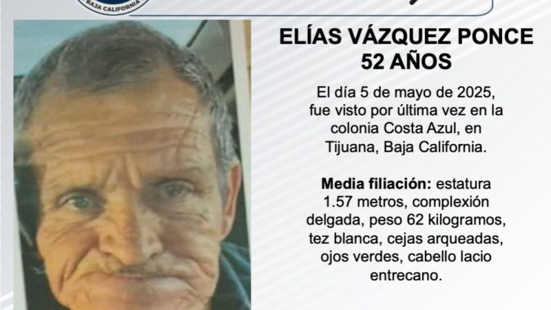 Pesquisa de Elías Vázquez Ponce de 52 años de edad