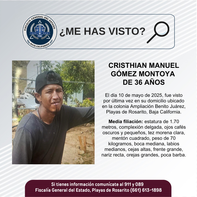 Pesquisa de Cristhian Manuel Gómez Montoya de 36 años de edad