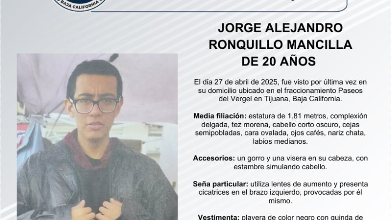 Pesquisa de Jorge Alejandro Ronquillo Mancilla de 20 años de edad