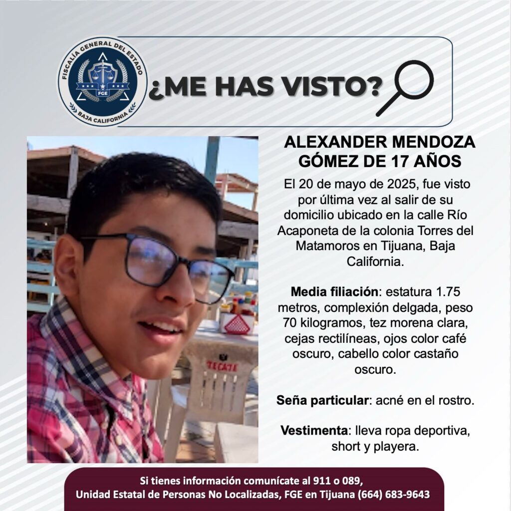 Pesquisa de Alexander Mendoza Gómez de 17 años de edad