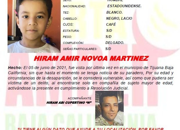 Alerta Amber de Hiram Amir Novoa Martínez de 9 años de edad