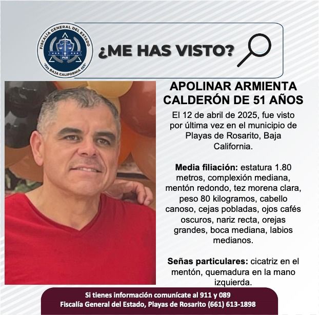 Pesquisa de Apolinar Armienta Calderón de 51 años de edad