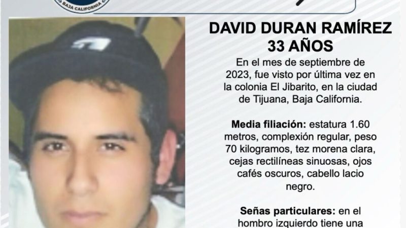Pesquisa David Duran Ramírez de 33 años de edad