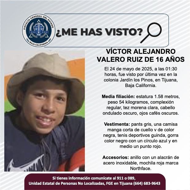 Pesquisa de Víctor Alejandro Valero Ruiz de 16 años de edad