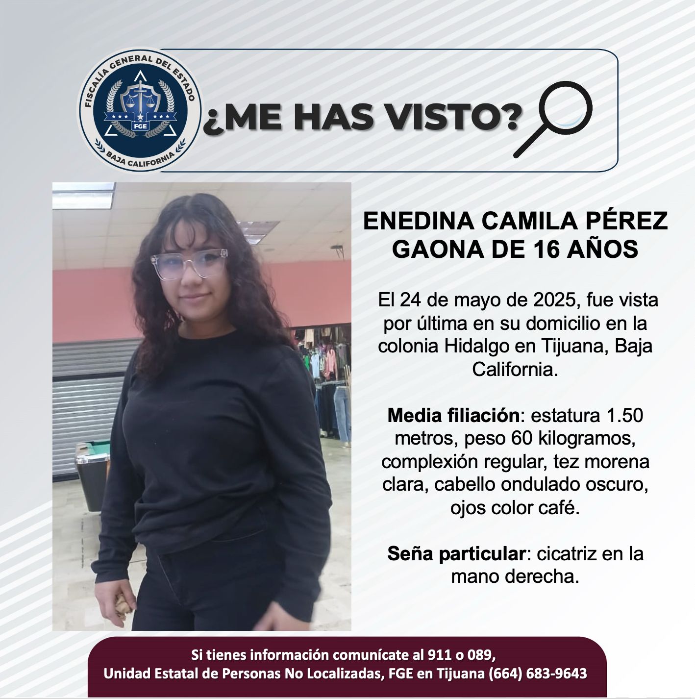 Pesquisa de Enedina Camila Pérez Gaona de 16 años de edad