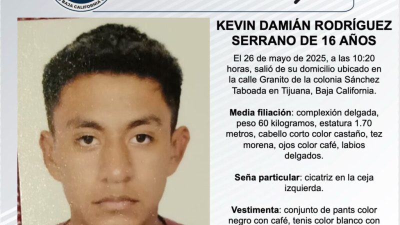 Pesquisa de Kevin Damián Rodríguez Serrano de 16 años de edad