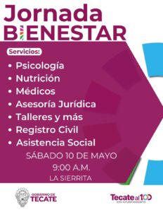 Gobierno de Tecate invita a Jornada de Bienestar en La Sierrita