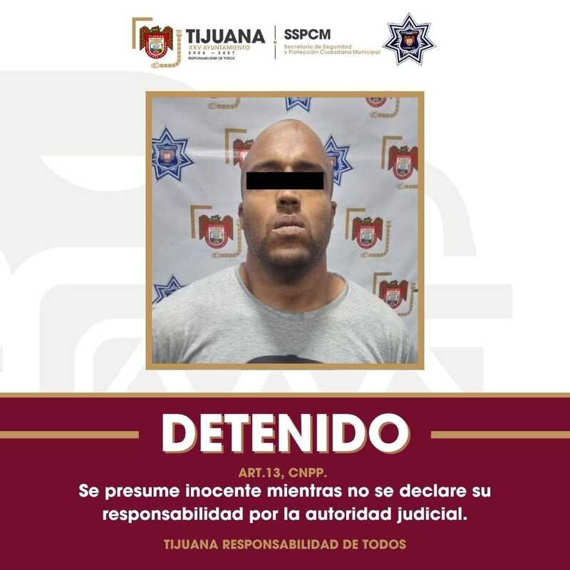 Detiene Policía Municipal de Tijuana a sujeto que agredió a agentes tras intervención en riña familiar
