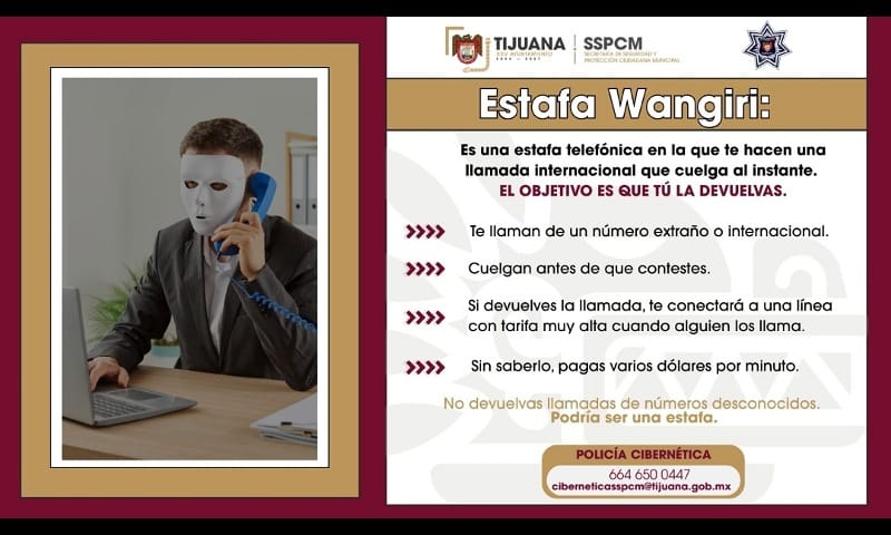 Alerta SSPCM y emite recomendaciones a la ciudadanía para evitar estafa Wangiri