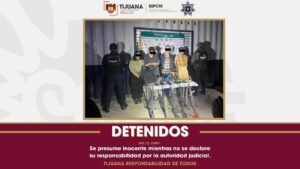 Asegura la Policía Municipal de Tijuana a grupo delictivo con armas