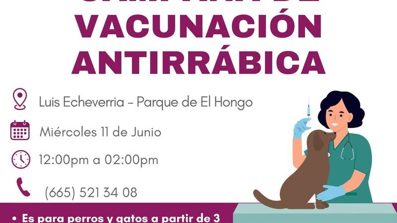IMBAT invita Campaña de vacunación Antirrábica en El Hongo