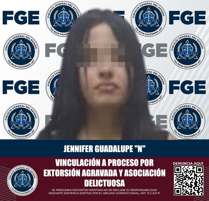 La FGE obtiene prisión preventiva para mujer acusada de extorsión agravada y asociación delictuosa