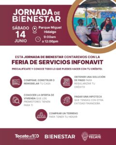 Invitan a la comunidad a participar en la Jornada de Bienestar con Feria de Servicios INFONAVIT