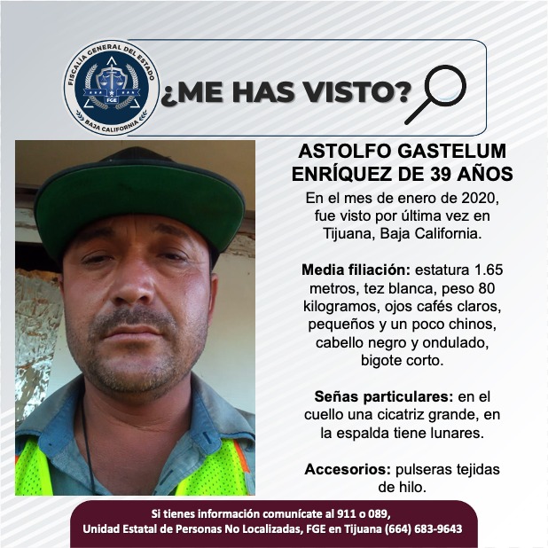 Pesquisa de Astolfo Gastelum Enríquez de 39 años de edad