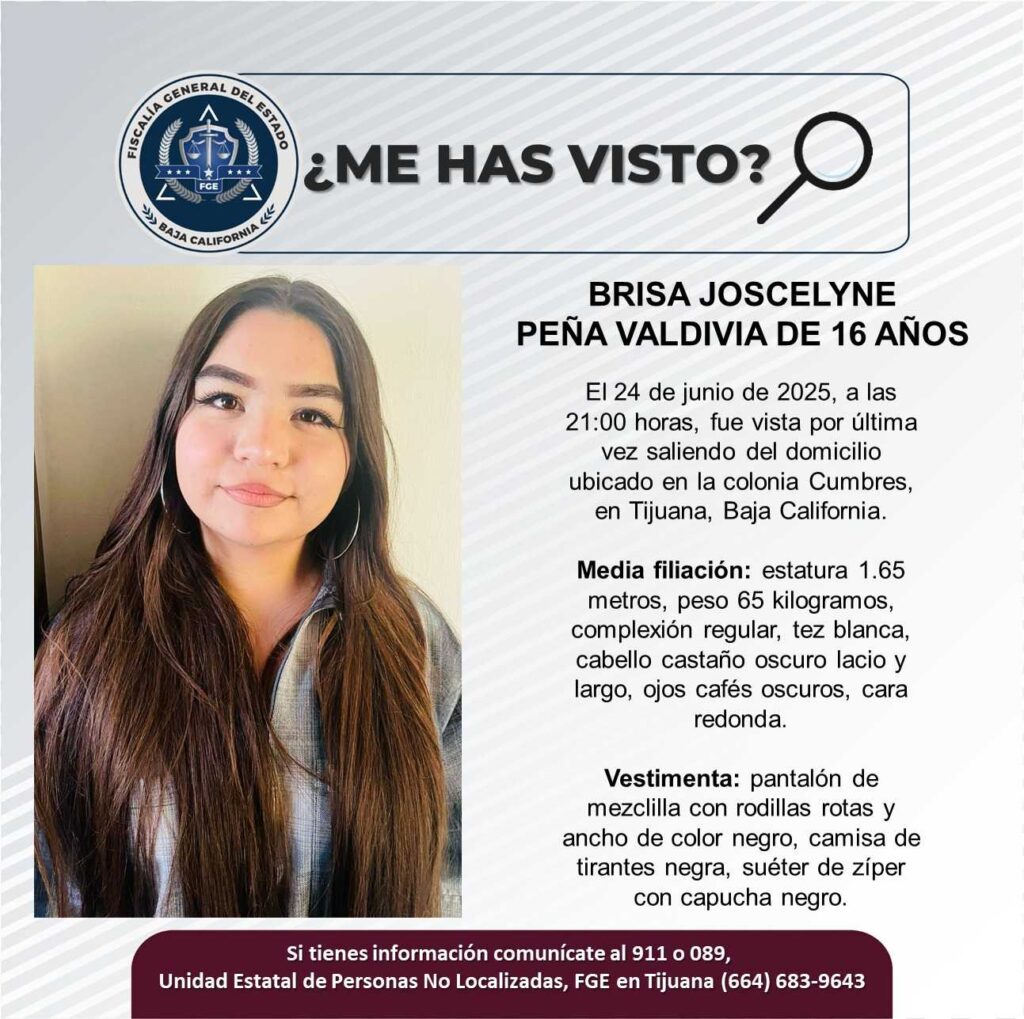 Pesquisa de Brisa Joscelyne Peña Valdivia de 16 años de edad
