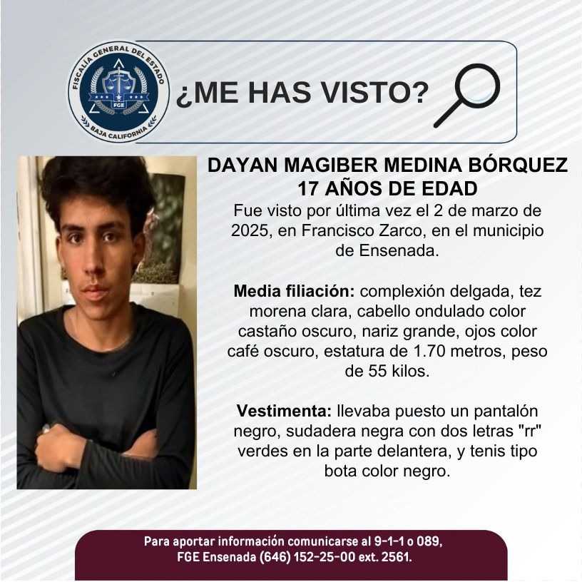 Pesquisa de Dayan Magiber Medina Bórquez, de 17 años de edad