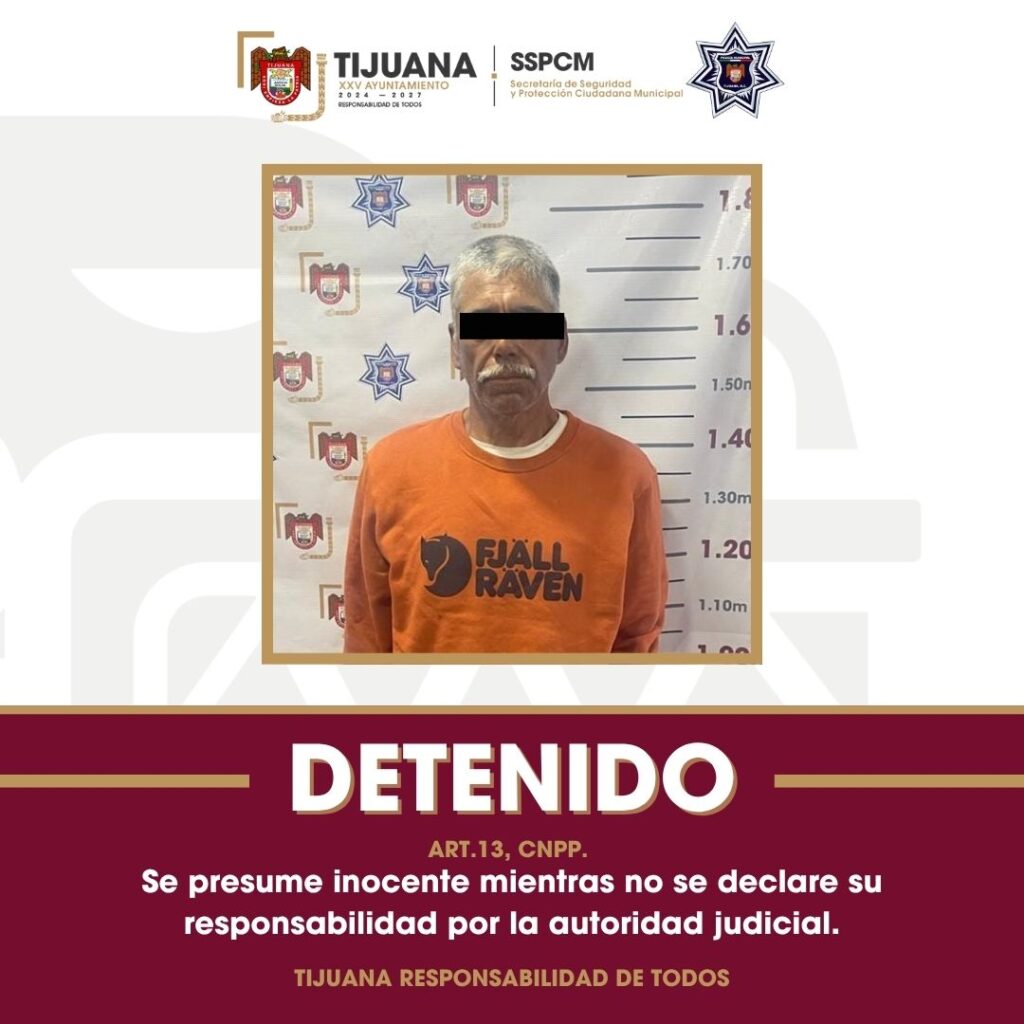 Asegura la Policía Municipal de Tijuana a presunto responsable de abandornar restos humanos en la vía pública