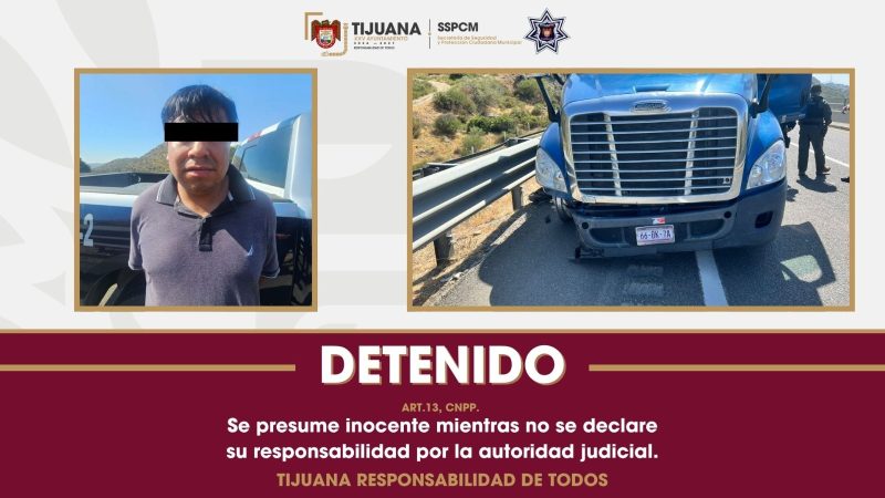 Detienen a trailero que atropelló a oficial de tránsito en Tijuana
